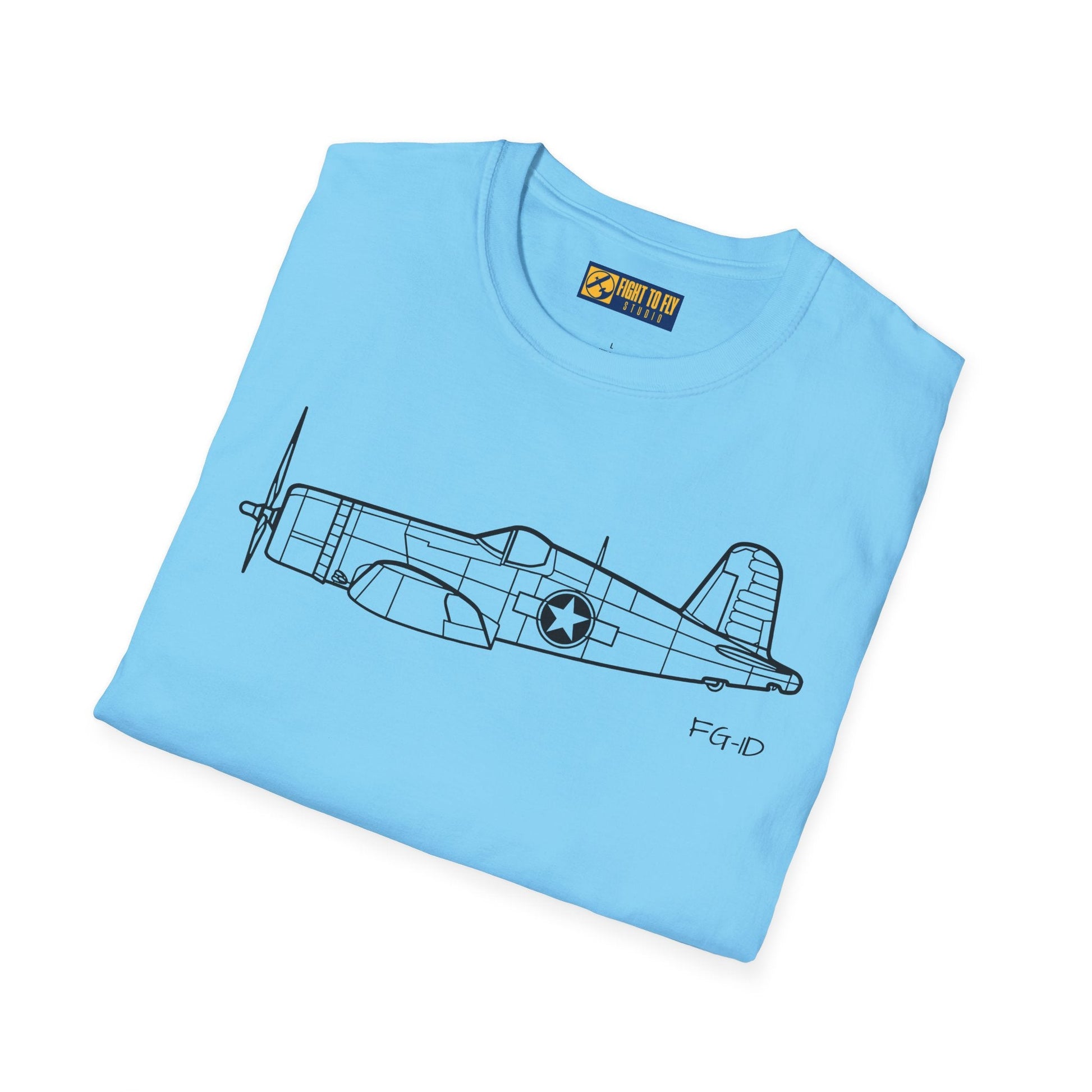 FG-1D Side View T-Shirt – Corsair Gull Wing Warbird Tee - Pilot gifts - WWII warbird t-shirt