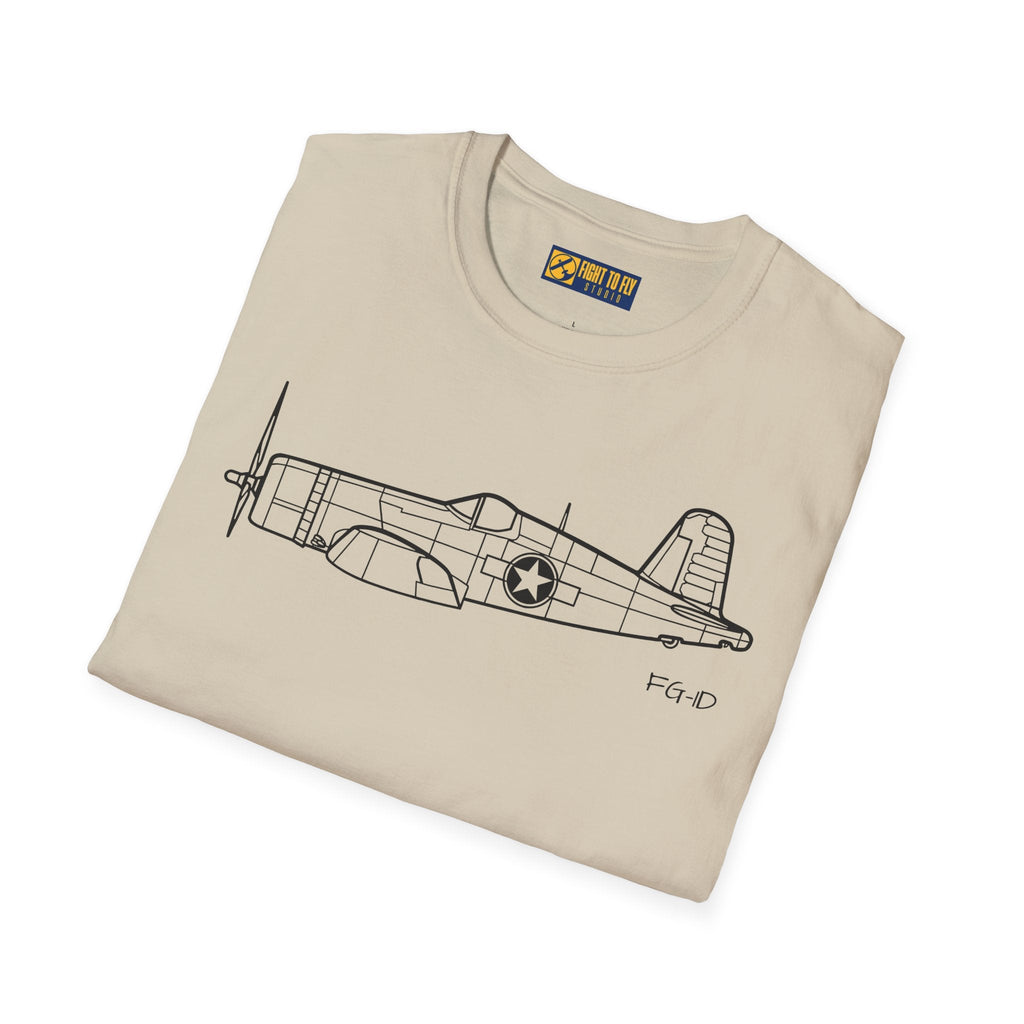 FG-1D Side View T-Shirt – Corsair Gull Wing Warbird Tee - Pilot gifts - WWII warbird t-shirt