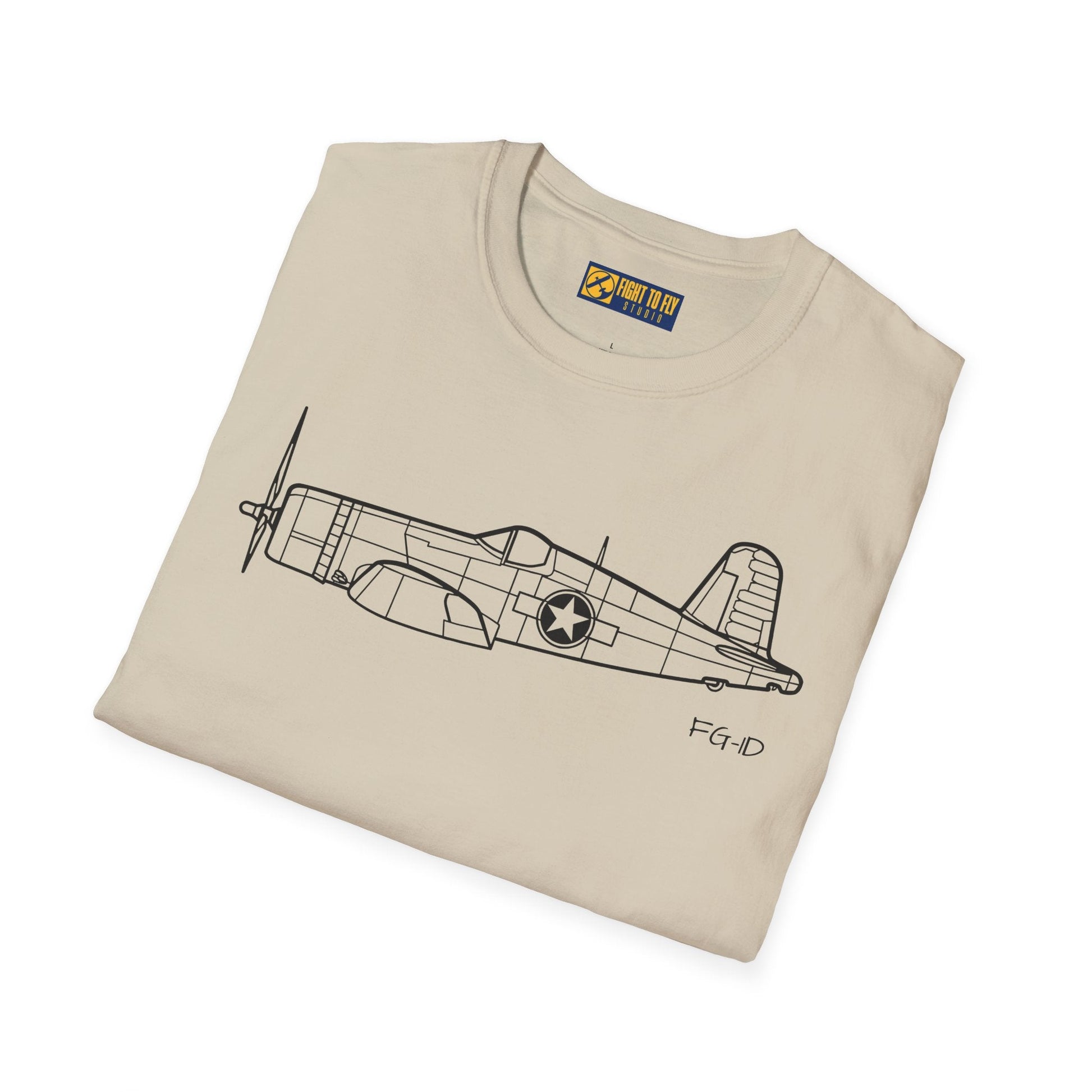FG-1D Side View T-Shirt – Corsair Gull Wing Warbird Tee - Pilot gifts - WWII warbird t-shirt
