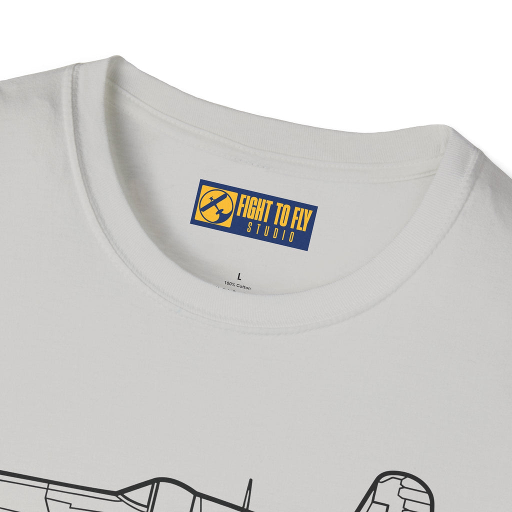FG-1D Side View T-Shirt – Corsair Gull Wing Warbird Tee - Pilot gifts - WWII warbird t-shirt