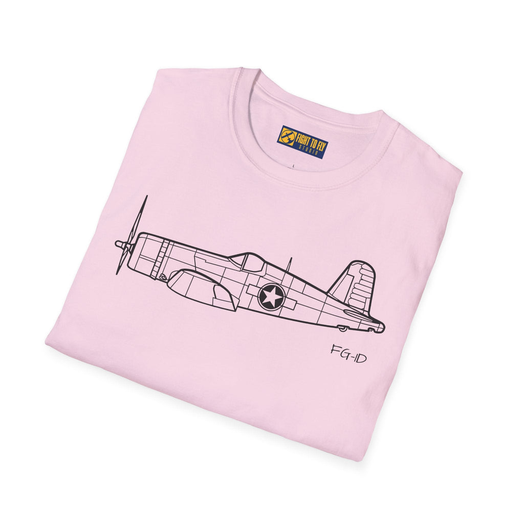 FG-1D Side View T-Shirt – Corsair Gull Wing Warbird Tee - Pilot gifts - WWII warbird t-shirt
