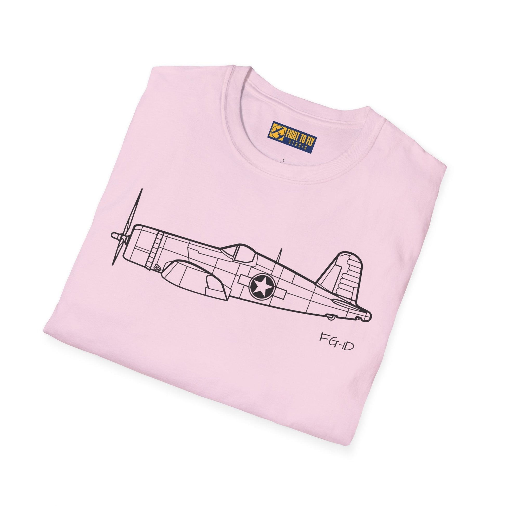 FG-1D Side View T-Shirt – Corsair Gull Wing Warbird Tee - Pilot gifts - WWII warbird t-shirt