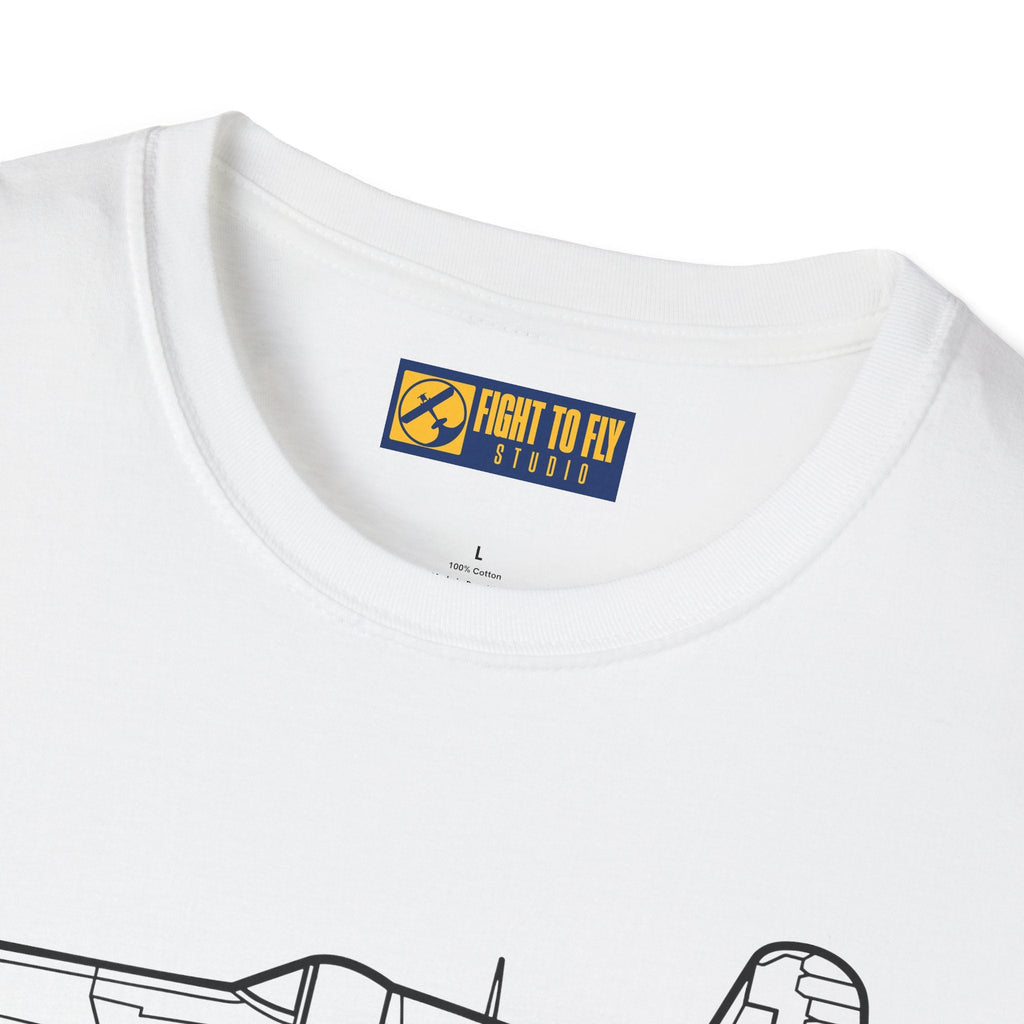 FG-1D Side View T-Shirt – Corsair Gull Wing Warbird Tee - Pilot gifts - WWII warbird t-shirt
