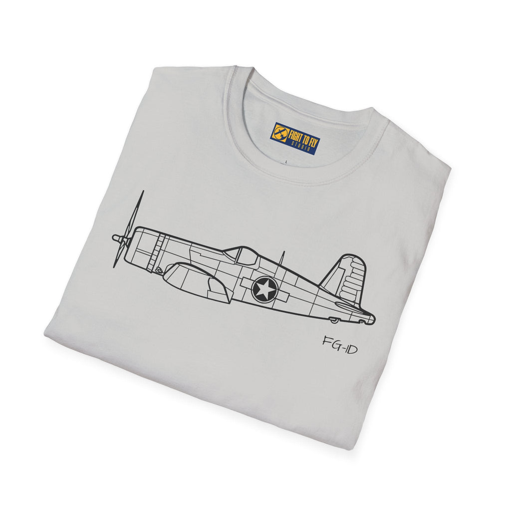 FG-1D Side View T-Shirt – Corsair Gull Wing Warbird Tee - Pilot gifts - WWII warbird t-shirt