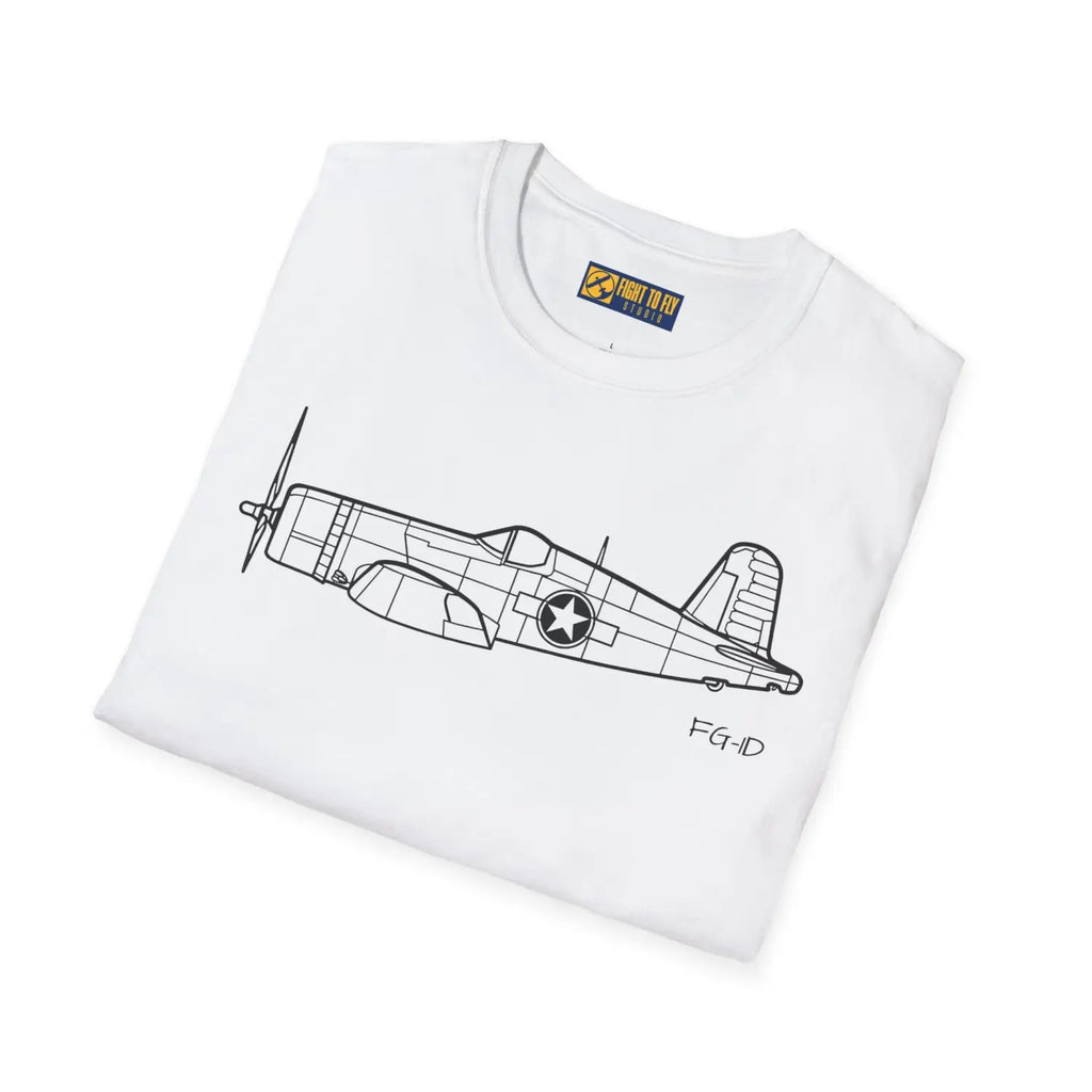 FG-1D Corsair Side View T-Shirt - Pilot gifts - WWII warbird t-shirt