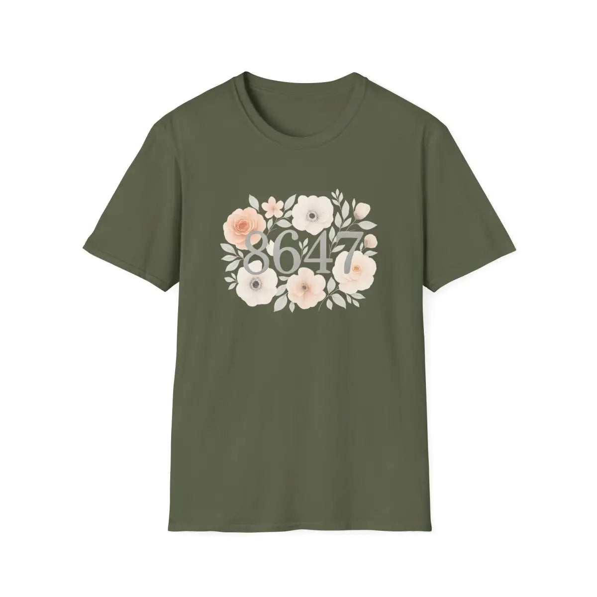 Floral Numbers 8 6 4 7 - T-Shirt - Pilot gifts - WWII warbird t-shirt