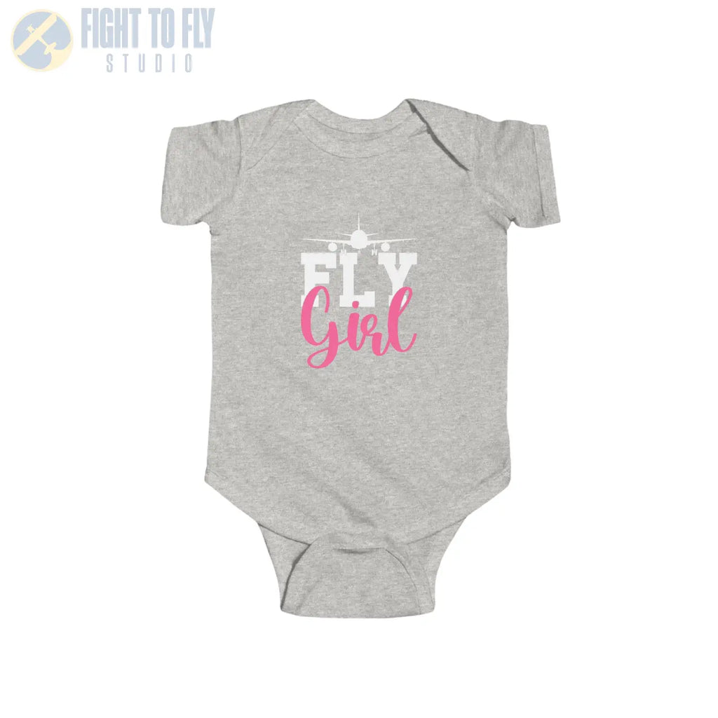 Fly Girl – Baby Aviation Shirt with Airliner Silhouette - Kids clothes - Pilot gifts - WWII warbird t-shirt