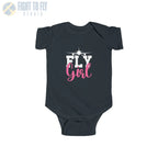 Fly Girl – Baby Aviation Shirt with Airliner Silhouette - Kids clothes - Pilot gifts - WWII warbird t-shirt