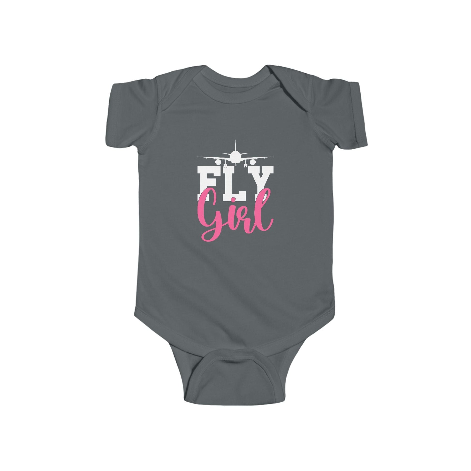 Fly Girl – Baby Aviation Shirt with Airliner Silhouette - Kids clothes - Gifts for pilots - apparel