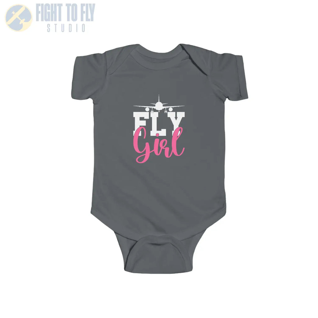 Fly Girl – Baby Aviation Shirt with Airliner Silhouette - Kids clothes - Pilot gifts - WWII warbird t-shirt