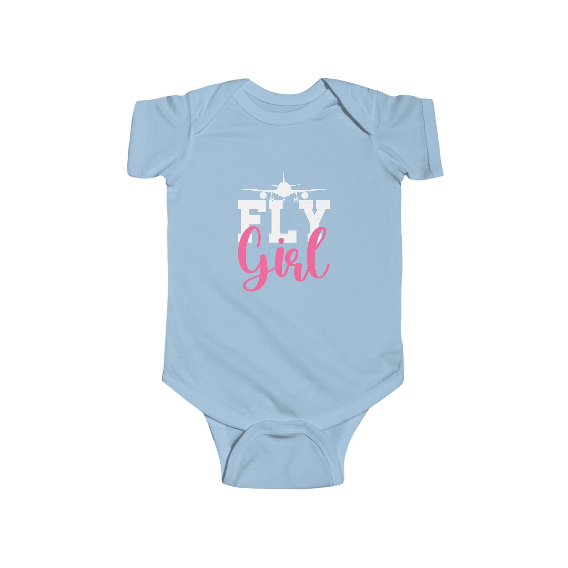 Fly Girl – Baby Aviation Shirt with Airliner Silhouette - Kids clothes - Gifts for pilots - apparel