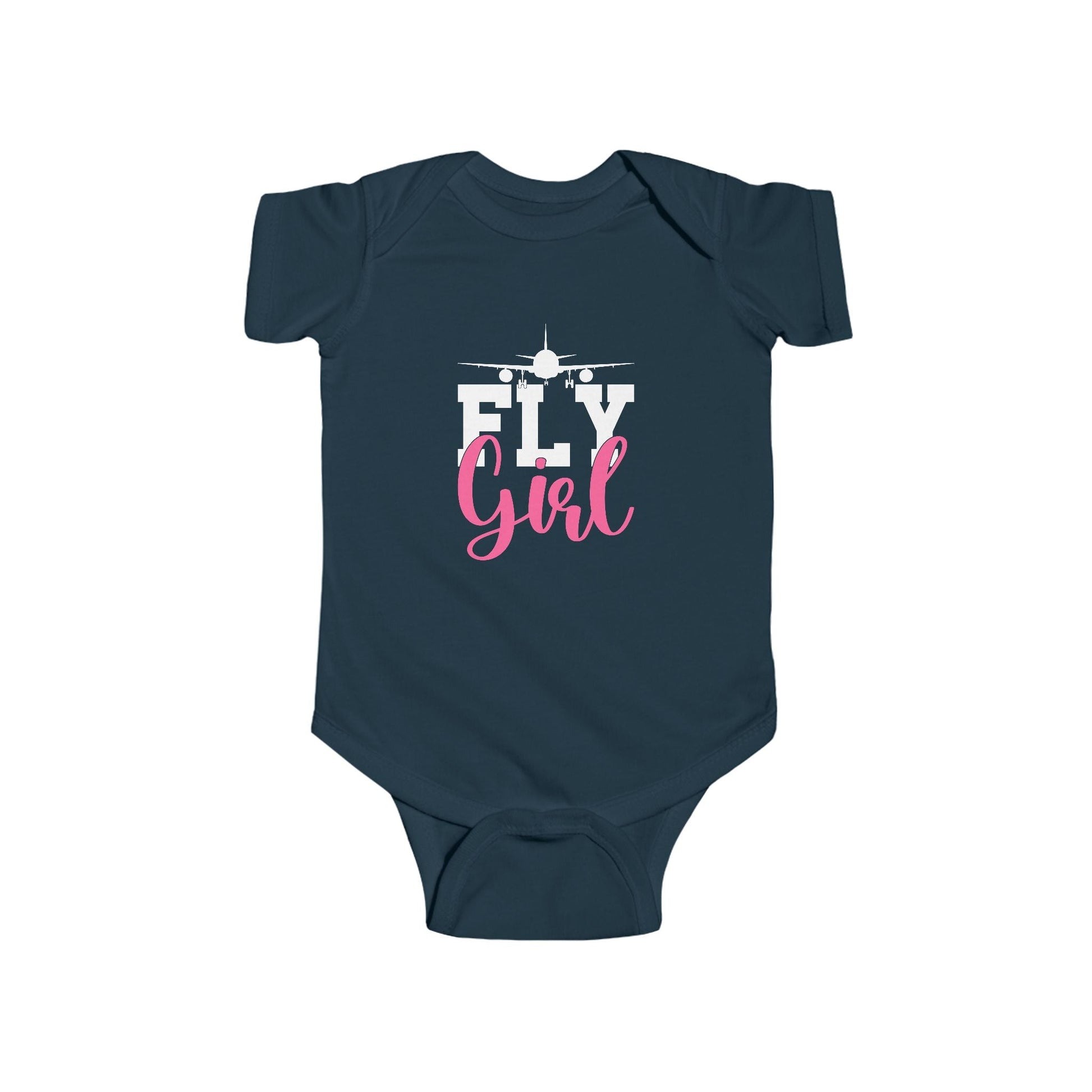 Fly Girl – Baby Aviation Shirt with Airliner Silhouette - Kids clothes - Gifts for pilots - apparel