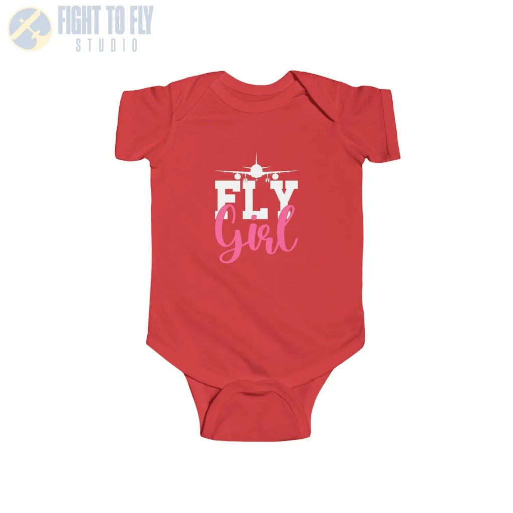Fly Girl – Baby Aviation Shirt with Airliner Silhouette - Kids clothes - Pilot gifts - WWII warbird t-shirt