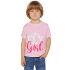 Fly Girl Toddler T-Shirt | Cute Kids Aviation Tee | Perfect Gift for Young Aviators | Birthday Everyday Wear Travel