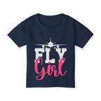 Fly Girl Toddler T-Shirt | Cute Kids Aviation Tee | Perfect Gift for Young Aviators | Birthday Everyday Wear Travel