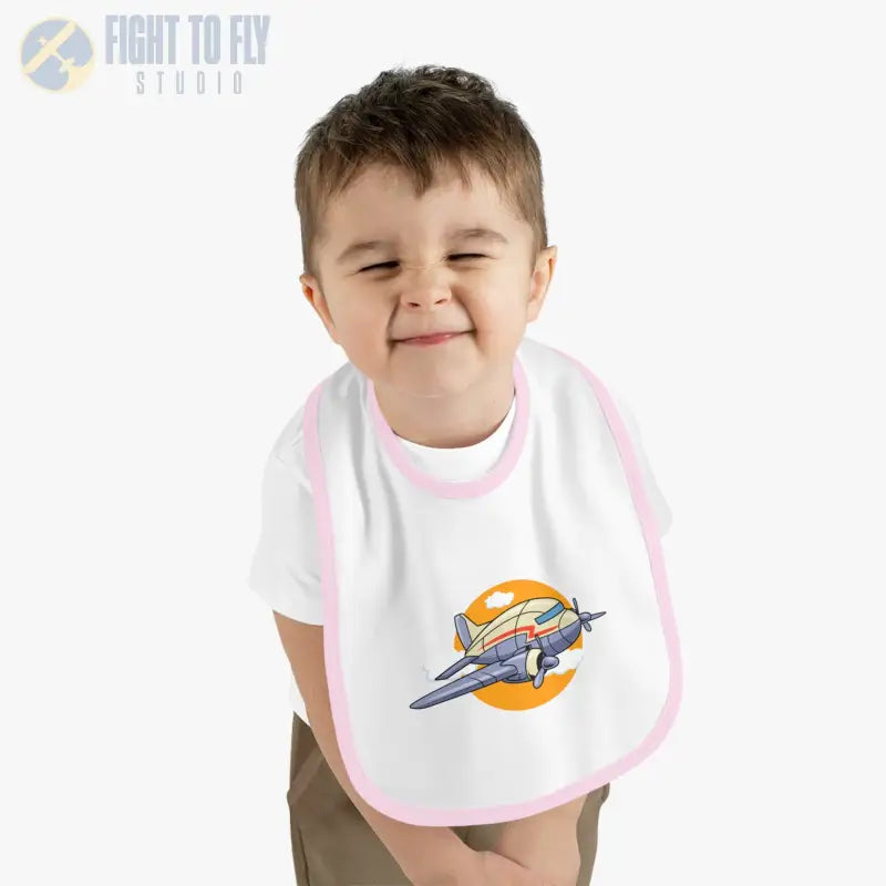 Fly High Baby Bib - Vintage Propliner - Kids clothes - Pilot gifts - WWII warbird t-shirt