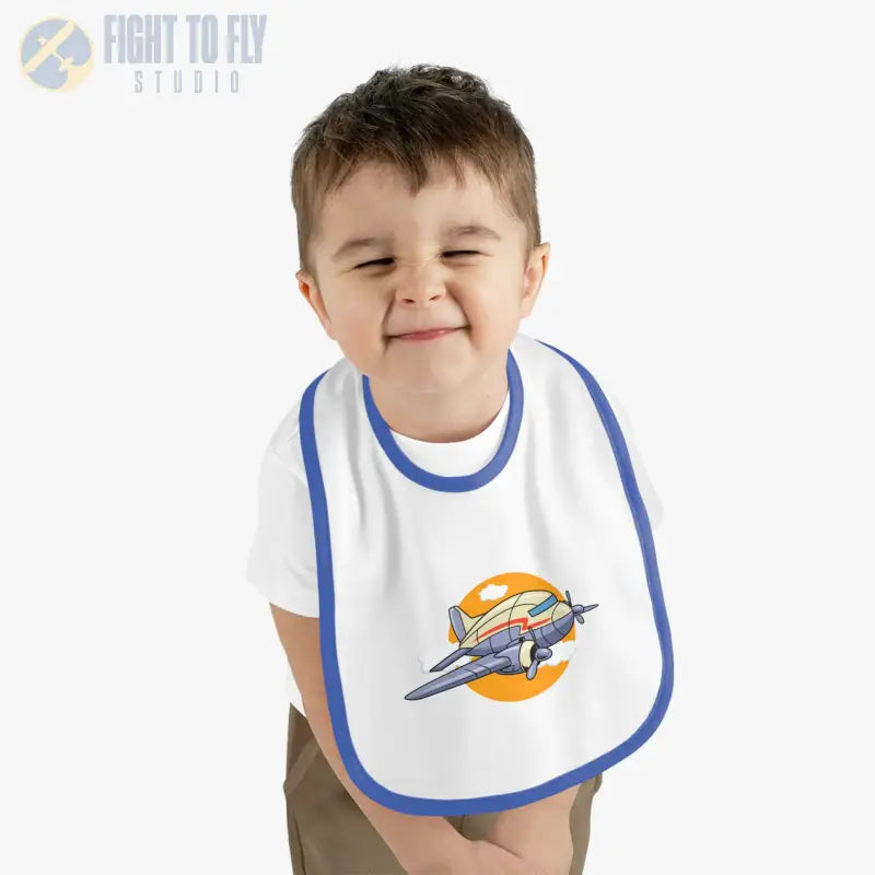Fly High Baby Bib - Vintage Propliner - Kids clothes - Pilot gifts - WWII warbird t-shirt