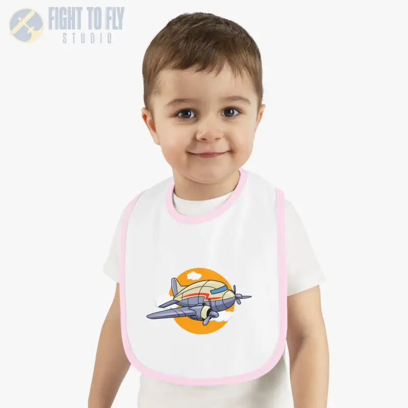 Fly High Baby Bib - Vintage Propliner - Kids clothes - Pilot gifts - WWII warbird t-shirt