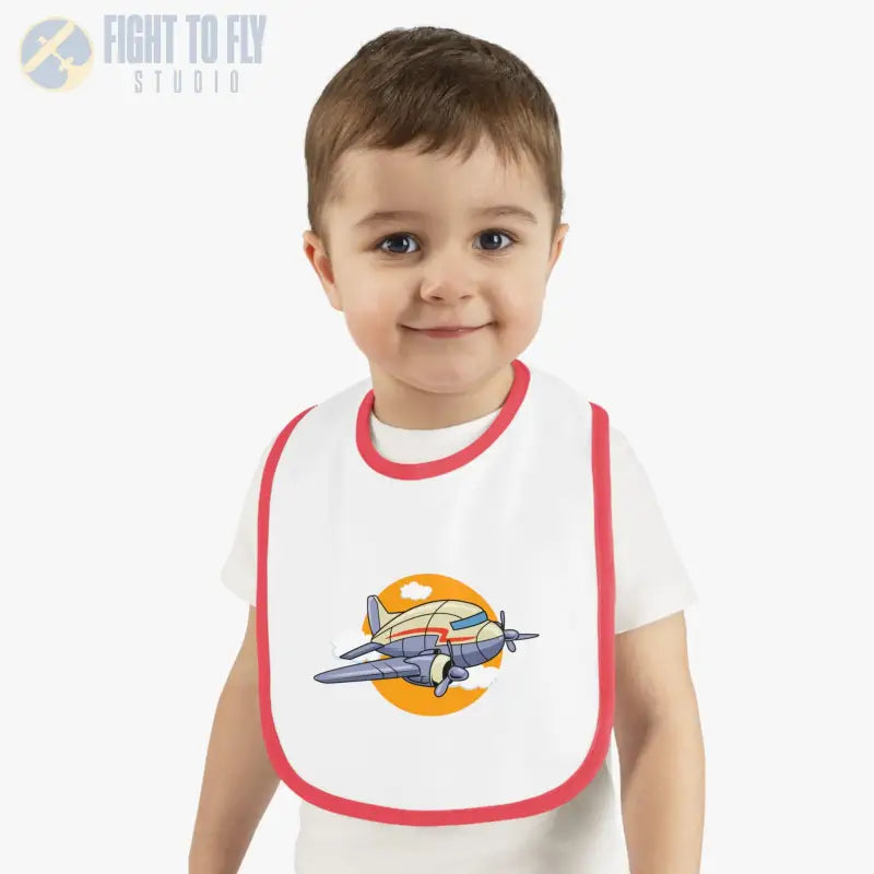 Fly High Baby Bib - Vintage Propliner - Kids clothes - Pilot gifts - WWII warbird t-shirt