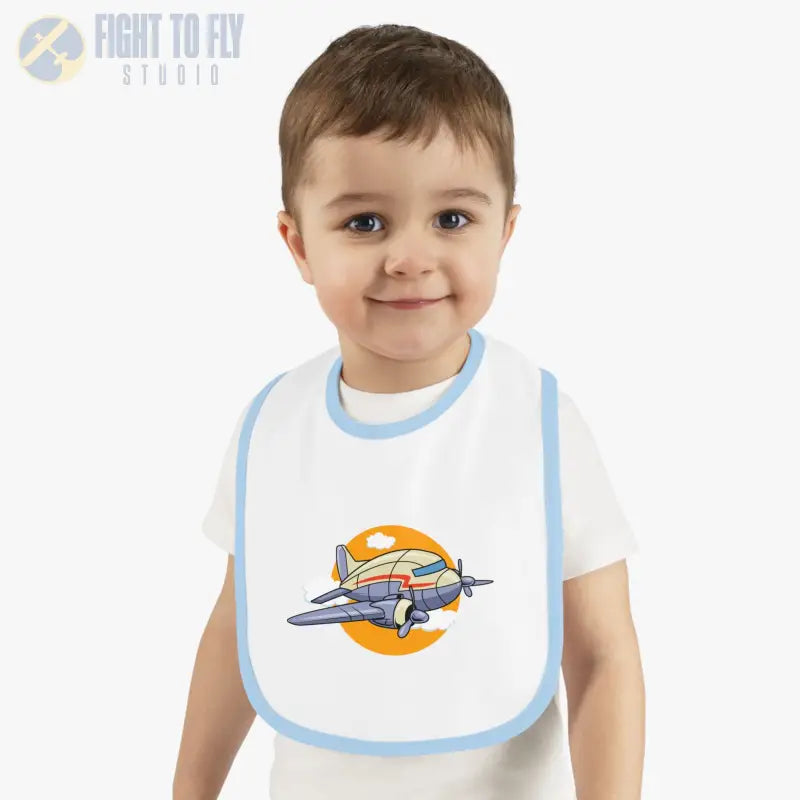 Fly High Baby Bib - Vintage Propliner - Kids clothes - Pilot gifts - WWII warbird t-shirt
