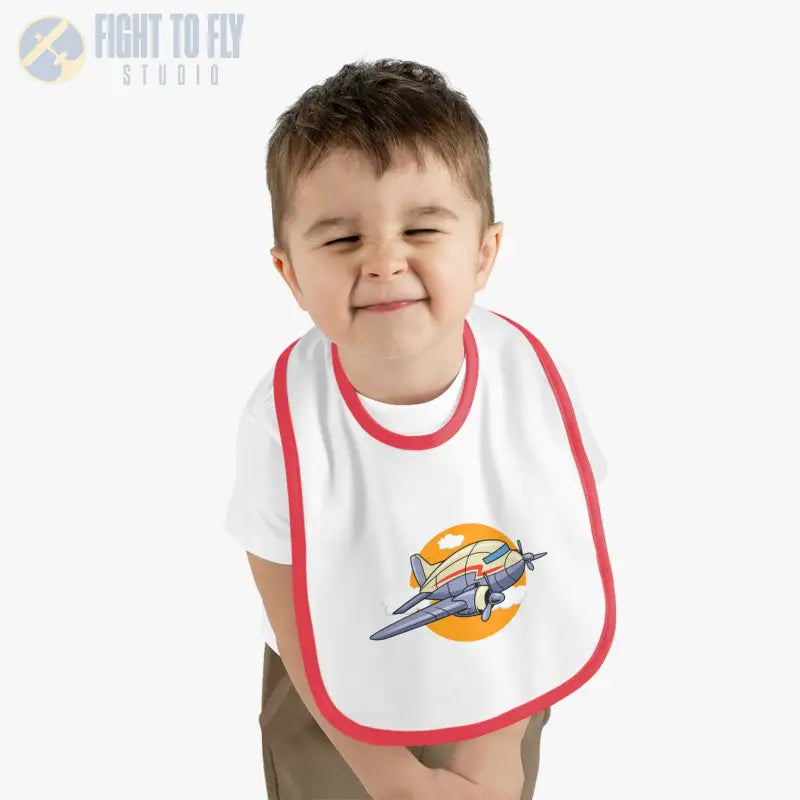 Fly High Baby Bib - Vintage Propliner - Kids clothes - Pilot gifts - WWII warbird t-shirt