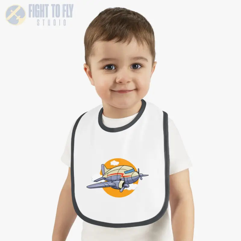 Fly High Baby Bib - Vintage Propliner - Kids clothes - Pilot gifts - WWII warbird t-shirt