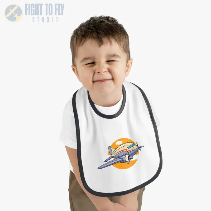 Fly High Baby Bib - Vintage Propliner - Kids clothes - Pilot gifts - WWII warbird t-shirt