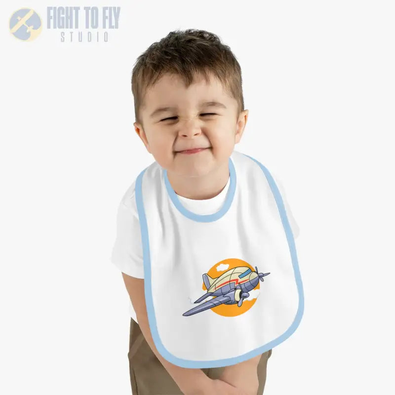 Fly High Baby Bib - Vintage Propliner - Kids clothes - Pilot gifts - WWII warbird t-shirt