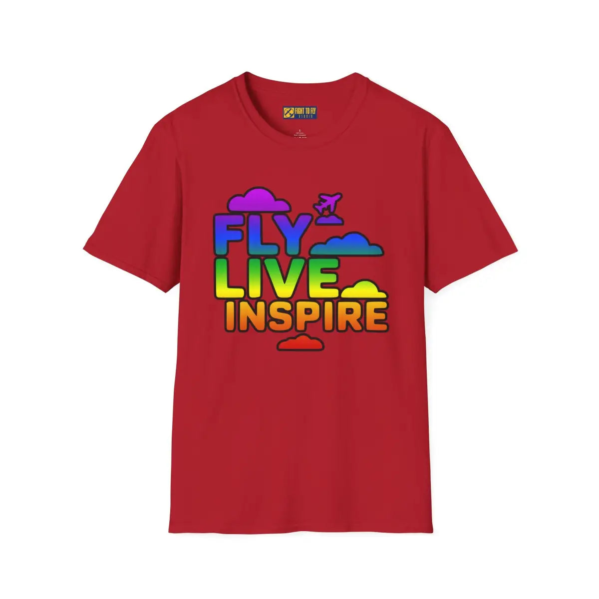 Fly Live Inspire - Plane and Clouds - T-Shirt - Pilot gifts - WWII warbird t-shirt