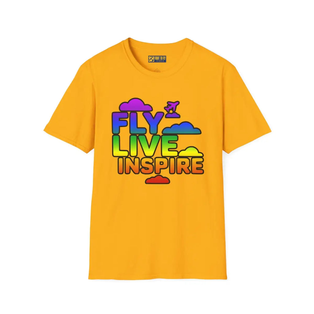 Fly Live Inspire - Plane and Clouds - T-Shirt - Pilot gifts - WWII warbird t-shirt