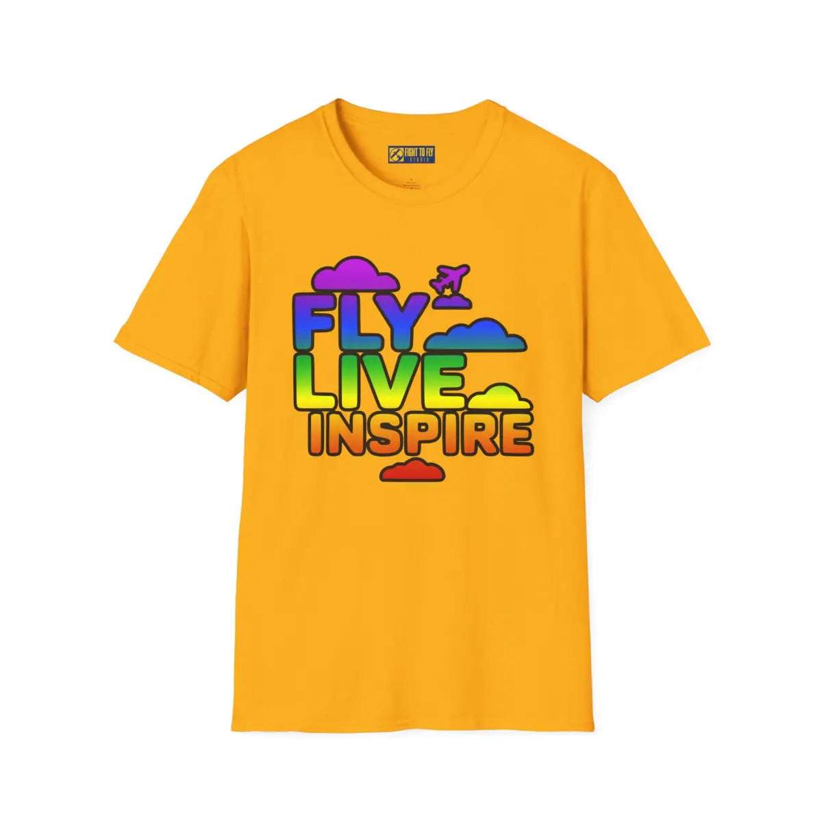 Fly Live Inspire - Plane and Clouds - T-Shirt - Pilot gifts - WWII warbird t-shirt