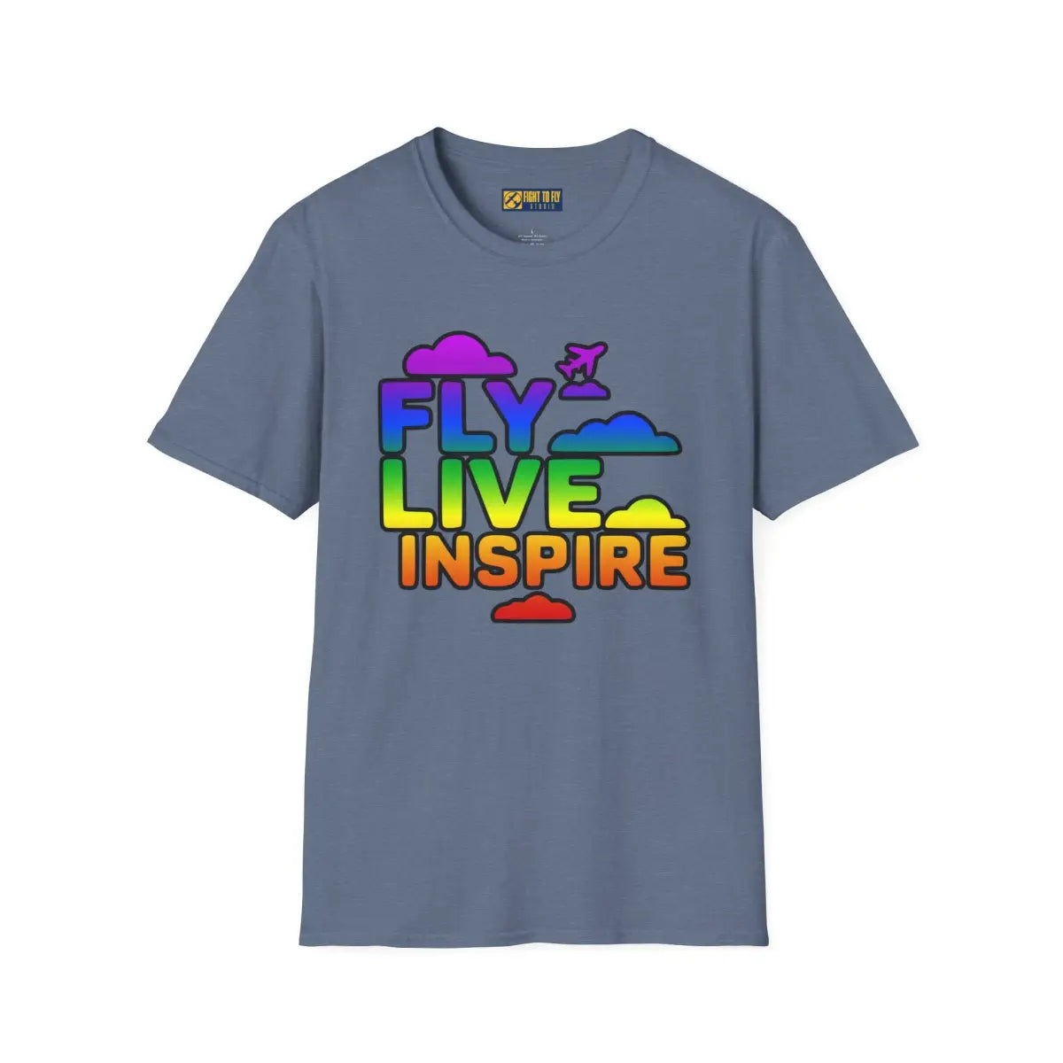 Fly Live Inspire - Plane and Clouds - T-Shirt - Pilot gifts - WWII warbird t-shirt