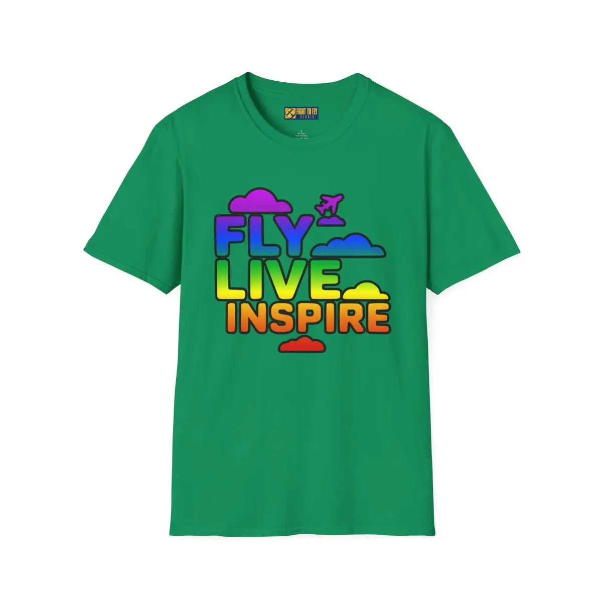 Fly Live Inspire - Plane and Clouds - T-Shirt - Pilot gifts - WWII warbird t-shirt