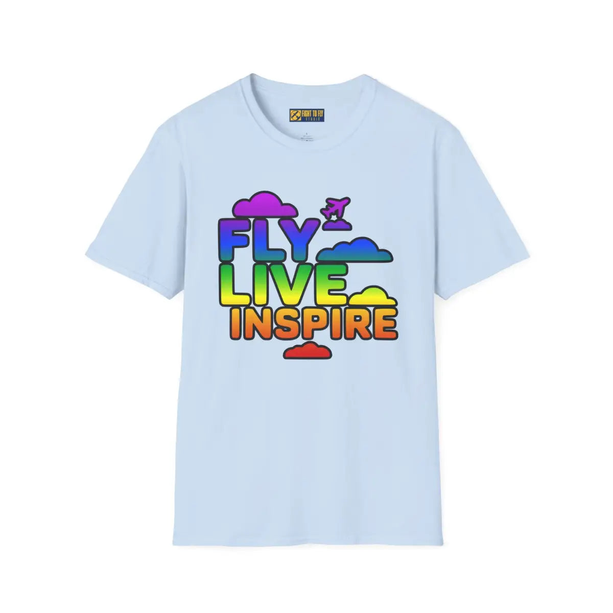 Fly Live Inspire - Plane and Clouds - T-Shirt - Pilot gifts - WWII warbird t-shirt