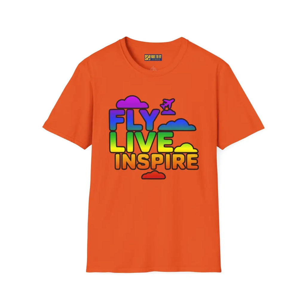 Fly Live Inspire - Plane and Clouds - T-Shirt - Pilot gifts - WWII warbird t-shirt