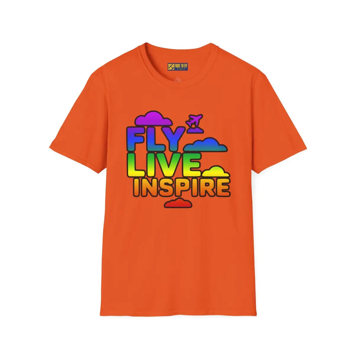 Fly Live Inspire - Plane and Clouds - T-Shirt - Pilot gifts - WWII warbird t-shirt
