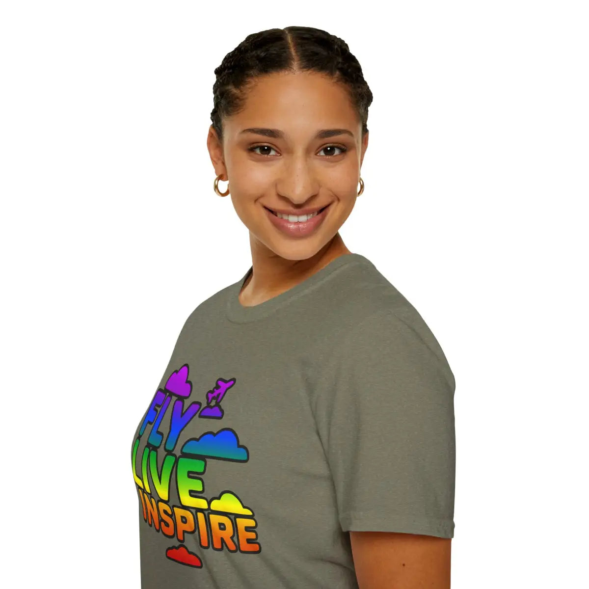 Fly Live Inspire - Plane and Clouds - T-Shirt - Pilot gifts - WWII warbird t-shirt