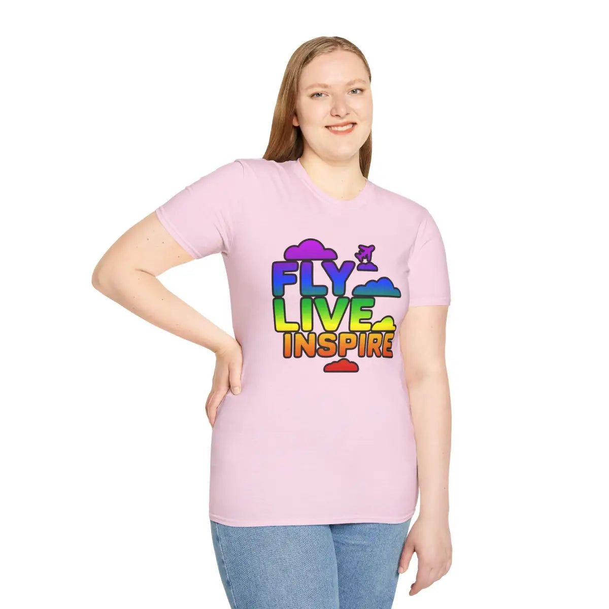 Fly Live Inspire - Plane and Clouds - T-Shirt - Pilot gifts - WWII warbird t-shirt