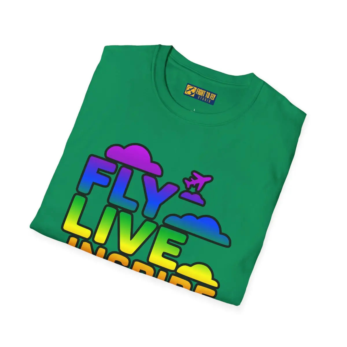 Fly Live Inspire - Plane and Clouds - T-Shirt - Pilot gifts - WWII warbird t-shirt