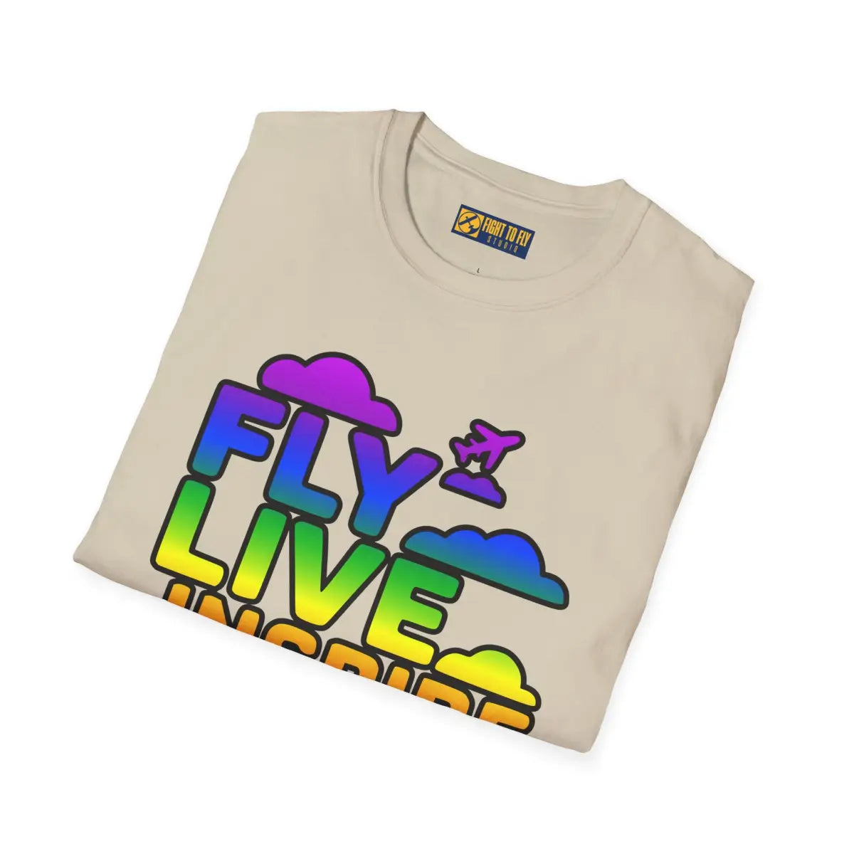 Fly Live Inspire - Plane and Clouds - T-Shirt - Pilot gifts - WWII warbird t-shirt