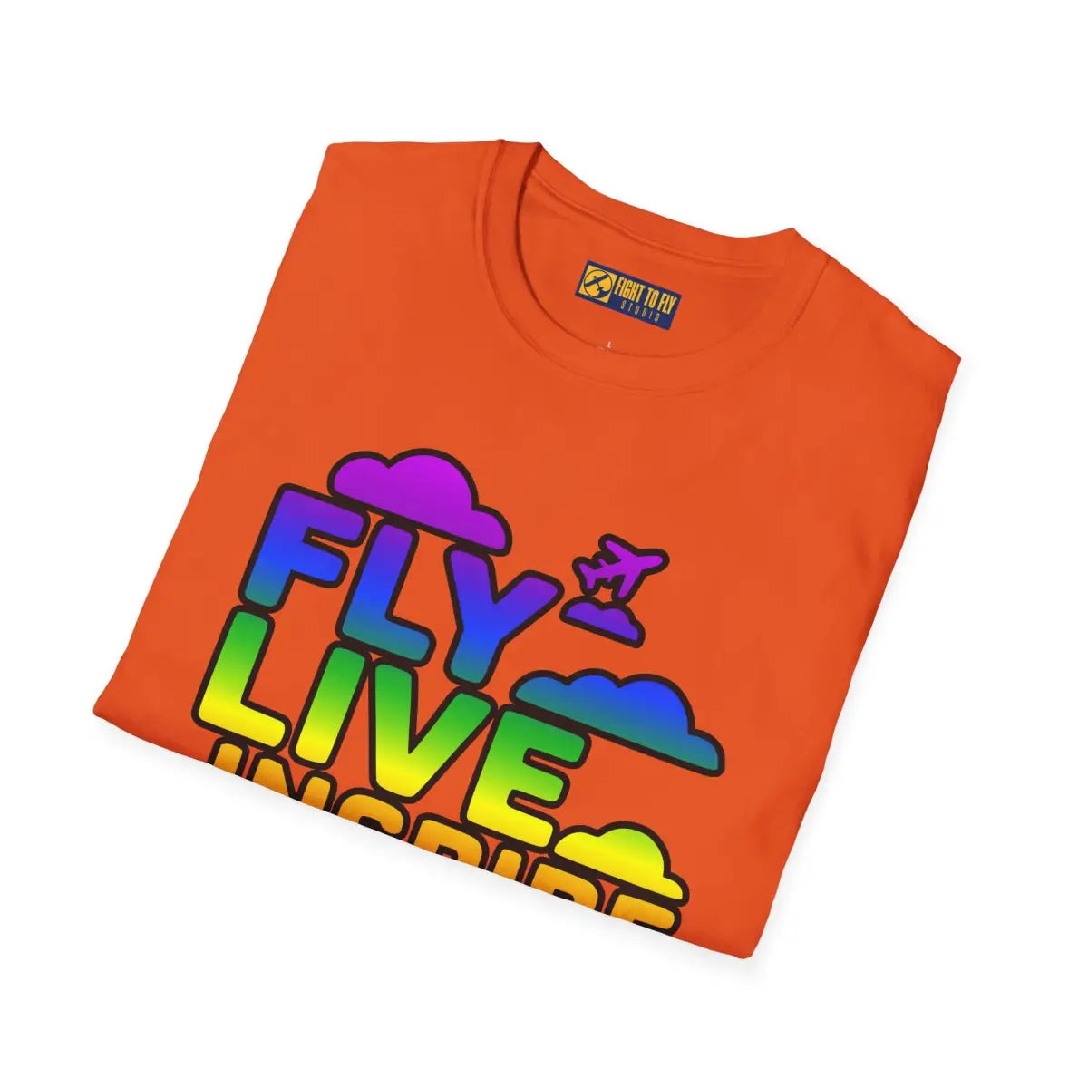 Fly Live Inspire - Plane and Clouds - T-Shirt - Pilot gifts - WWII warbird t-shirt