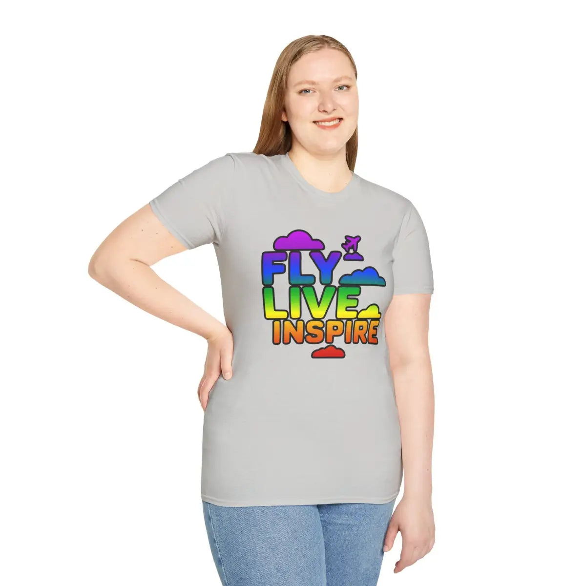 Fly Live Inspire - Plane and Clouds - T-Shirt - Pilot gifts - WWII warbird t-shirt