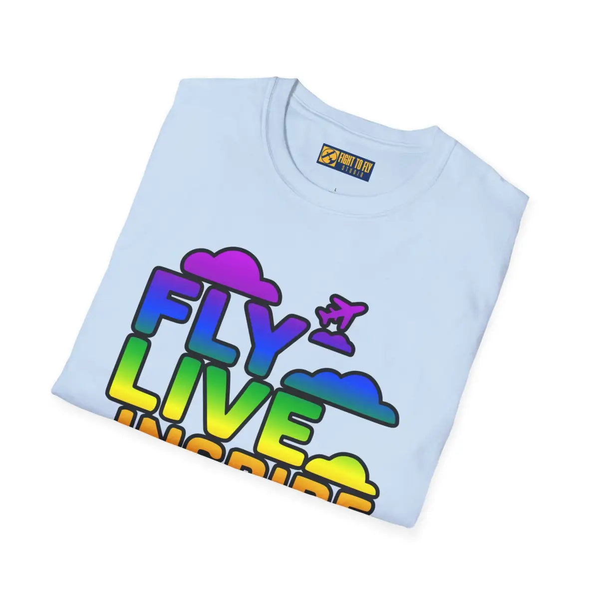 Fly Live Inspire - Plane and Clouds - T-Shirt - Pilot gifts - WWII warbird t-shirt