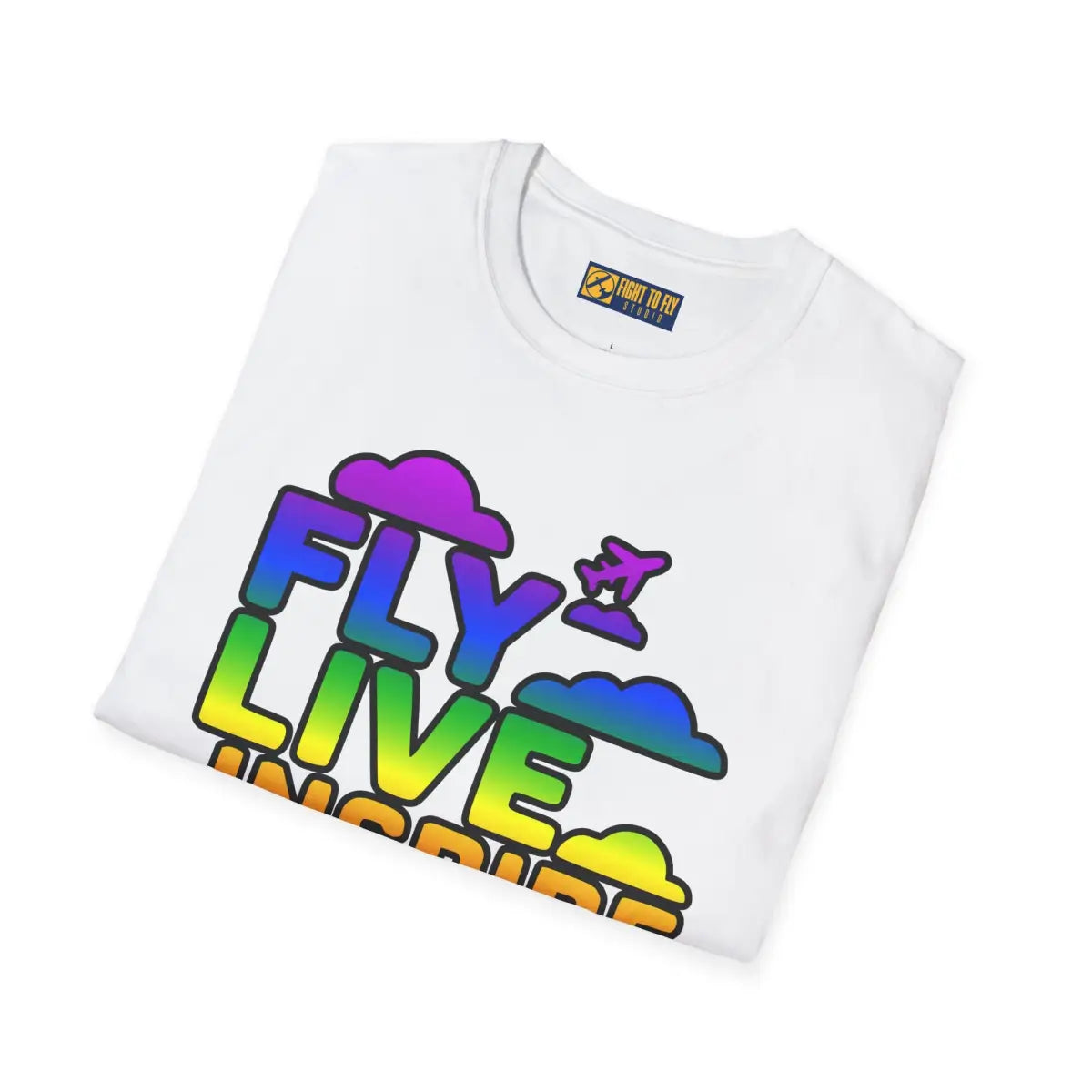 Fly Live Inspire - Plane and Clouds - T-Shirt - Pilot gifts - WWII warbird t-shirt