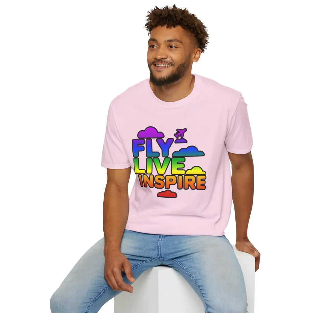 Fly Live Inspire - Plane and Clouds - T-Shirt - Pilot gifts - WWII warbird t-shirt