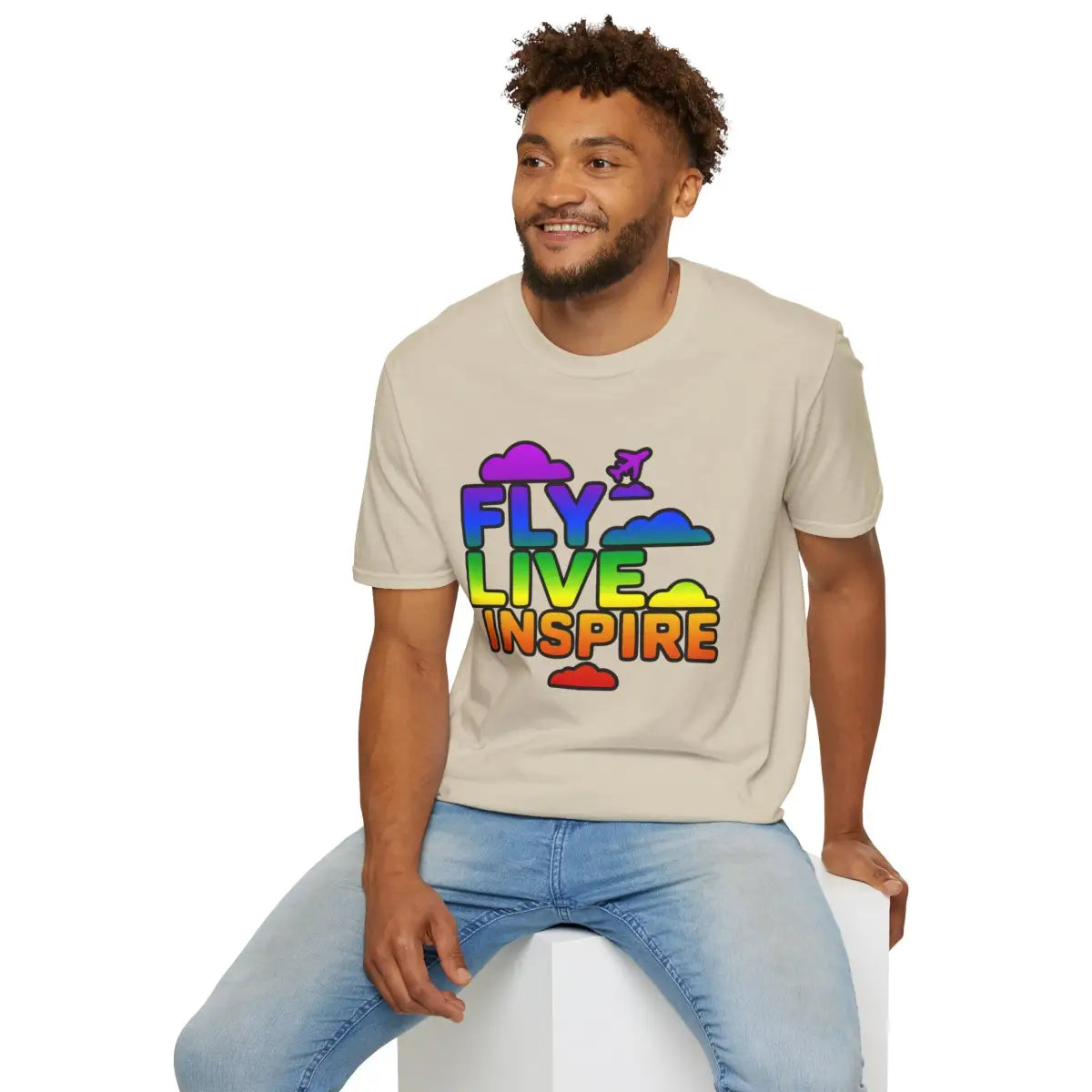Fly Live Inspire - Plane and Clouds - T-Shirt - Pilot gifts - WWII warbird t-shirt
