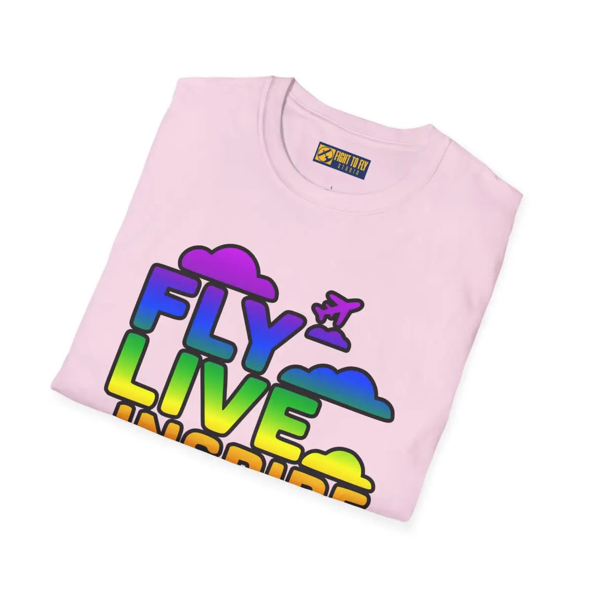 Fly Live Inspire - Plane and Clouds - T-Shirt - Pilot gifts - WWII warbird t-shirt