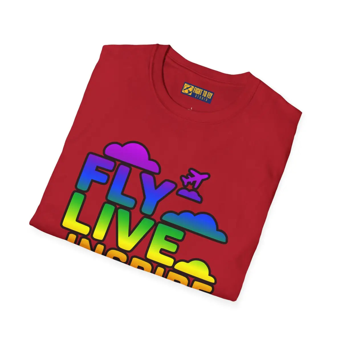 Fly Live Inspire - Plane and Clouds - T-Shirt - Pilot gifts - WWII warbird t-shirt