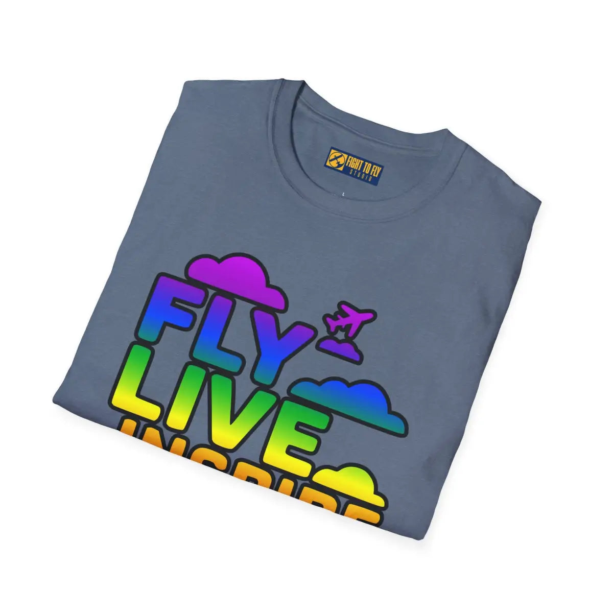 Fly Live Inspire - Plane and Clouds - T-Shirt - Pilot gifts - WWII warbird t-shirt