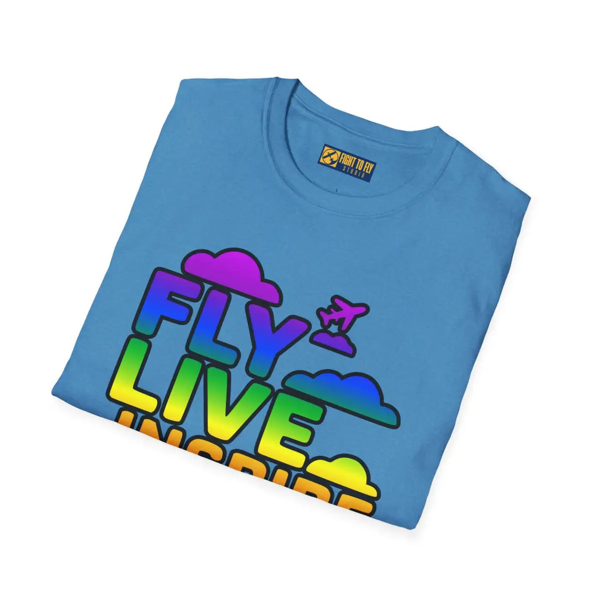 Fly Live Inspire - Plane and Clouds - T-Shirt - Pilot gifts - WWII warbird t-shirt